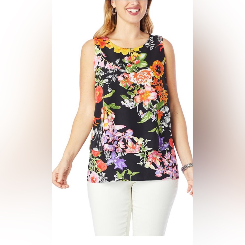DG2 by Diane Gilman Floral Printed Easy Tank
